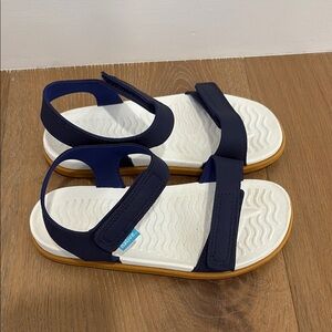 Navy and white Native sandals